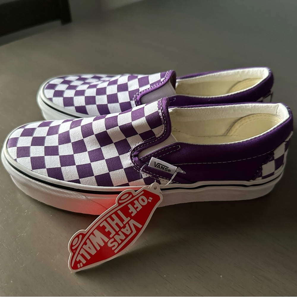 Vans Slip On Checkerboard Purple Magic 5.5/7 NWT